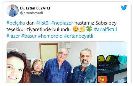 Belçika'dan fistül tedavisi için gelen ve lazer uygulaması yapılan hastamız Sabis bey